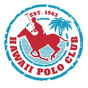 Hawaii Polo Club logo featuring a polo player on horseback with palm trees, established in 1963. Pacific Air Cargo supports Hawaii's vibrant sporting culture.