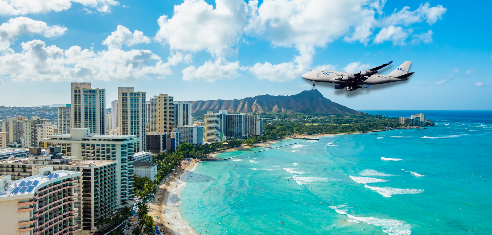 PAC Plane Flying Into Honolulu