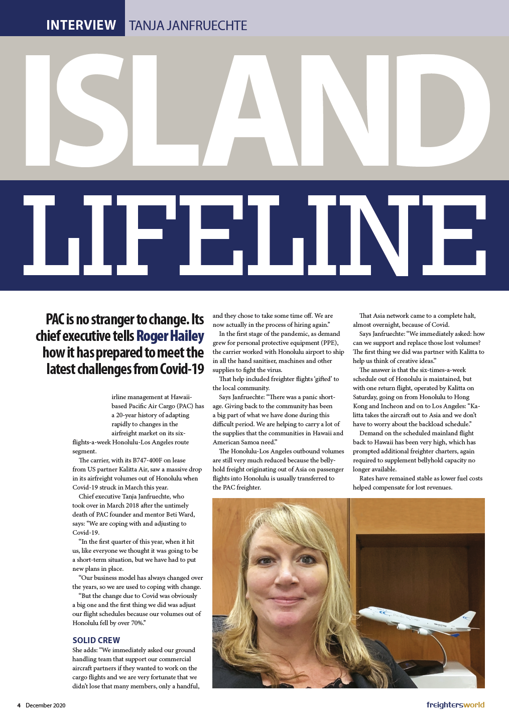 Island Lifeline Article With Tanja
